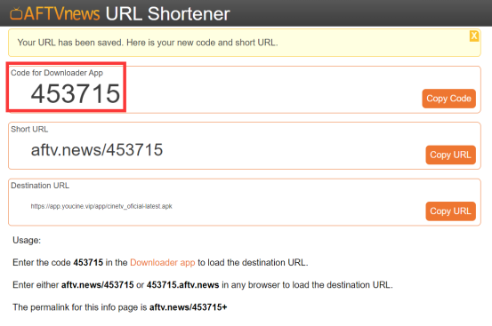 AFTVnews URL Shortener